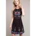 Anthropologie Dresses | Anthropologie Maeve Chennai Embroidered Fit-N-Flare Dress Black Size 2 | Color: Black | Size: 2