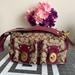 Coach Bags | Euc Burgundy Coach Print Shoulder Bag | Color: Purple/Tan | Size: 12x8x4 In