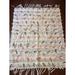 Anthropologie Bedding | Anthropologie Woven Sawyer Throw Blanket Tassels White Boho 60”X50” Rug Nwt | Color: Gray/White | Size: Os