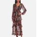 Jessica Simpson Dresses | Jessica Simpson Women's Bianca Waist Cutout Floral Print Maxi Dress | Color: Black/Red | Size: L