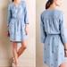 Anthropologie Dresses | Anthropologie Holding Horses Chambray Denim Embroidered Mini Dress Size Medium | Color: Blue | Size: M