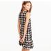 J. Crew Dresses | J. Crew Black Ivory Silk Sleeveless Houndstooth Flounce Dress 6 6t Tall | Color: Black/Cream | Size: 6