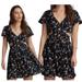 American Eagle Outfitters Dresses | American Eagle Black/Pink Floral Cutout Mini Dress Size Xl | Color: Black/Pink | Size: Xl