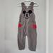 Disney Bottoms | Disney Mickey Mouse Gray Corduroy Button Overalls Size 24m | Color: Gray | Size: 24mb
