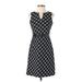 Ann Taylor Factory Casual Dress - A-Line: Black Grid Dresses - Women's Size 00