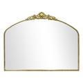 G-LEAF Arched Mirror, Vintage Baroque Mirror 40"X31",Victorian Antique Mirror, Farmhouse Mirror with Black Brush Gold Ornate Metal Frame for Fireplace Entryway Living Room Hallway Bathroom