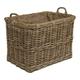 Wovenhill Home Storage Kubu Rattan Rectangle Large Log Basket with Hoop Handles W65 x D43 x H64cm/ Toy Basket/Gift