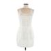 RACHEL Rachel Roy Casual Dress - Mini Scoop Neck Sleeveless: White Solid Dresses - Women's Size 8