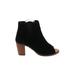 TOMS Heels: Black Print Shoes - Women's Size 8 - Peep Toe