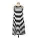 Time and Tru Casual Dress - A-Line: Black Stripes Dresses - Women's Size Small