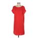 Lauren by Ralph Lauren Casual Dress - Shift Scoop Neck Short sleeves: Red Print Dresses - Women's Size Small