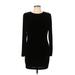 Gabrielle Union New York and Company Casual Dress - Sweater Dress: Black Solid Dresses - Women's Size Large