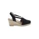 Anne Klein Wedges: Black Solid Shoes - Women's Size 9 1/2 - Almond Toe