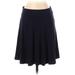 Ann Taylor LOFT Casual Midi Skirt Midi: Blue Print Bottoms - Women's Size Small Petite