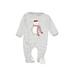 JoJo Maman Bebe Long Sleeve Outfit: Silver Marled Bottoms - Size 0-3 Month