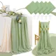 Chemin de Table Vintage en Mousseline de Soie pour Mariage Romantique Ceinturage de Chaise Arc