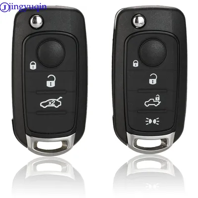 Jingyuqin-Juste de clé de voiture pour Fiat 500X Toro étui de télécommande 3/4 boutons typographie