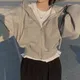 Sweats à capuche zippés Y2K pour femmes manteau à capuche coréen Streetwear décontracté Crop