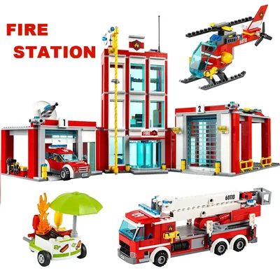 Décennie s de construction caserne de pompiers de la ville pour enfants camions voiture