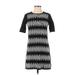 BCBGeneration Casual Dress - Sweater Dress: Black Chevron Dresses - Women's Size Small