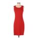 St. John Casual Dress - Sheath: Red Solid Dresses - Women's Size 2