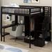 Harriet Bee Jannesa Full size Loft Bed w/ Bookshelf, Drawers, Desk & Wardrobe, Metal | 72 H x 57 W x 94.4 D in | Wayfair