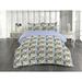 East Urban Home Leaf Duvet Cover Set Leaves Pattern Forest Tree Art White Soft Blue & Khaki in Blue/Green/White | Wayfair