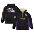 Men's Mitchell & Ness Black Minnesota Vikings Team OG 2.0 Anorak Vintage Logo Quarter-Zip Windbreaker Jacket