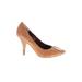 Naughty Monkey Heels: Slip On Stilleto Boho Chic Tan Solid Shoes - Women's Size 8 - Almond Toe