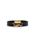 Ysl-charm Leather Bracelet - Black - Saint Laurent Bracelets