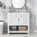 36" W x 18" D Single Sink Freestanding Bathroom Vanity with White Resin Basin