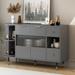 Modern Rotating Storage Cabinet with 2 Doors and 2 Drawers, 2-Door Sideboard Buffet Cabinet Accent Cabinet with Open Storage