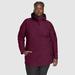 Eddie Bauer Plus Size Women's Cloud Cap Stretch Rain Parka Jacket - Dark Plum - Size 1X