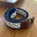 J. Crew Accessories | J.Crew Navy Patchwork Plaid Belt Size L/Xl | Color: Blue/White | Size: Os