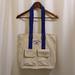 Disney Bags | Disney Beige Canvas Tote Bag Bright Blue Straps | Color: Blue/Cream | Size: Os