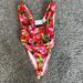 Zara Swim | New Zara Floral One Piece Swimsuit Nwt Size M | Color: Pink/Red | Size: M