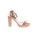 Circus by Sam Edelman Heels: Tan Solid Shoes - Women's Size 7 1/2 - Open Toe