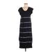 Universal Thread Casual Dress - Midi Scoop Neck Short sleeves: Black Print Dresses - Women's Size Small