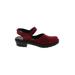 Ecco Flats: Pumps Chunky Heel Boho Chic Burgundy Print Shoes - Women's Size 41 - Round Toe