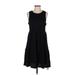 Gap Casual Dress - A-Line Crew Neck Sleeveless: Black Solid Dresses - Women's Size Small