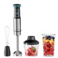 zulierion 1500W Hand Blender, 4 in 1 Stick Blender with 4 Stainless Steel Blades, 21 Speed Control and Turbo Setting Handheld Blender, Immersion Blender with Whisk, Measuring Mug, Chopper, BPA Free