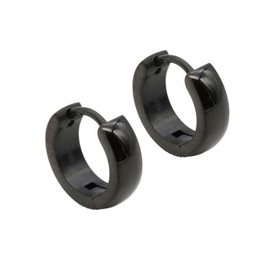 Paar Creolen FIRETTI "Schmuck Geschenk Schmuck Geschenk", schwarz, Ohrringe, Damen, Edelstahl, Made in Germany Image