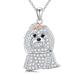 Dog Necklaces 24 Breeds of Dogs Necklaces S925 Sterling Silver Dog Pendant Maltese Dog Necklace for Women Girls gifts -UK