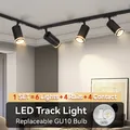 Ensemble d'éclairage sur rail à LED pour cuisine plafonnier vêtements budgétaire GU10