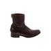 FRYE Ankle Boots: Burgundy Print Shoes - Women's Size 6 - Round Toe