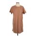 Old Navy Casual Dress - Shift Crew Neck Short sleeves: Brown Print Dresses - Women's Size Small