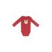 Carter's Long Sleeve Onesie: Red Print Bottoms - Size 9 Month