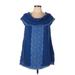 Red Carter Casual Dress - A-Line: Blue Print Dresses - Women's Size Small