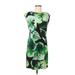 Escada Exclusively for Neiman Marcus Casual Dress - Sheath Crew Neck Sleeveless: Green Print Dresses - Women's Size 38