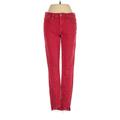 FRAME Denim Jeans - Super Low Rise: Red Bottoms - Women's Size 25 - Red Wash